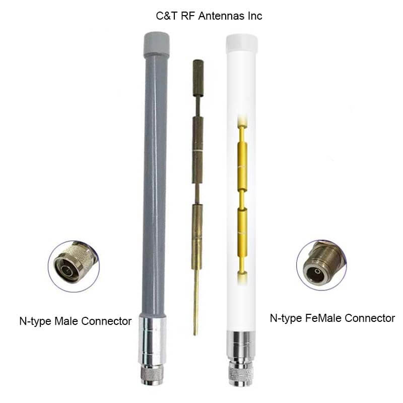 N-type Male Connector or N-type FeMale Connector Chooseable - C&T RF Antennas Inc