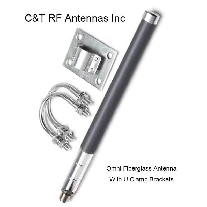 Omni Fiberglass Antenna With U Clamp Brackets - C&T RF Antennas Inc