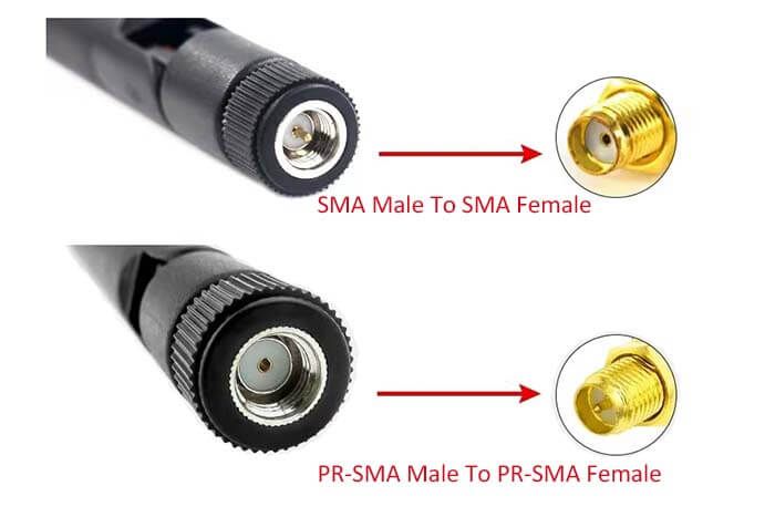 SMA Male To SMA Female and RPSMA Male To RPSMA Female Connector Antenna - C&T RF Antennas Inc