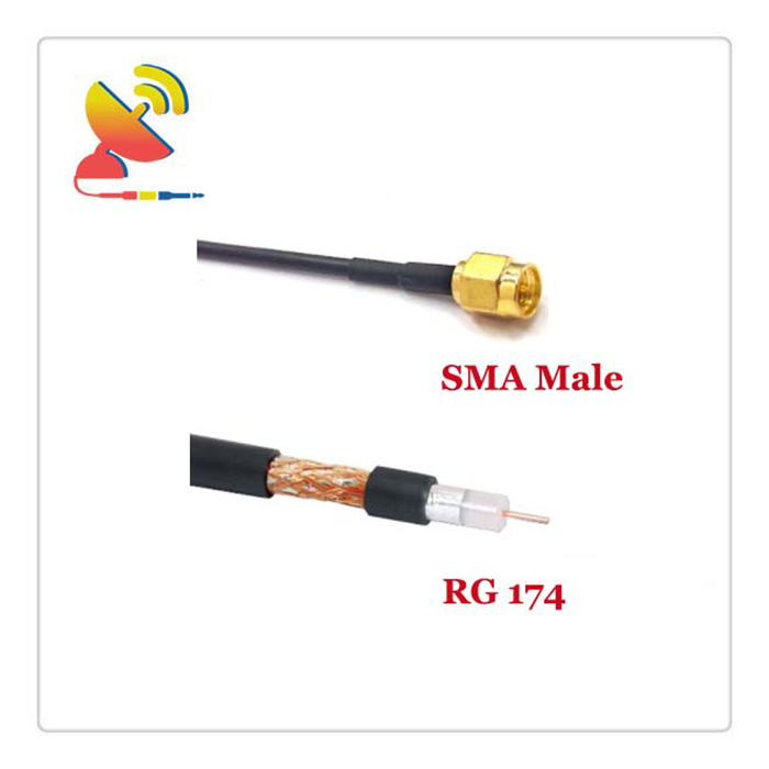 C&T RF Antennas Inc - Low-loss RG 174 Coaxial Cable SMA Male Connector